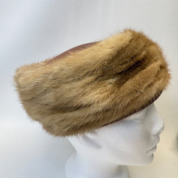 Designed by Lora Fur Pillbox Hat Vintage Mid-Century MCM Classic - Picture 4 of 7